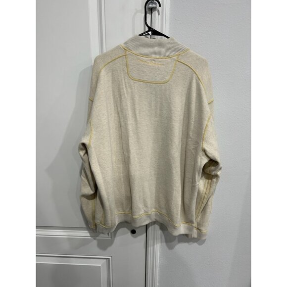 Tommy Bahama Quarter Zip Reversible Pullover Sweater Yellow Cozy Relaxed - Picture 8 of 11